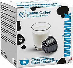 16 קפסולות איטלקיות תואמות דולצה גוסטו Italian Coffee Mumumilk 16 קפסולות איטלקיות תואמות דולצה גוסטו Italian Coffee Mumumilk