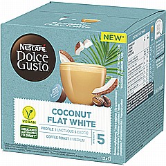 12 קפסולות מקורי דולצה גוסטו Dolce Gusto Nescafé coconut flat whita חוזק 5 12 קפסולות מקורי דולצה גוסטו Dolce Gusto Nescafé coconut flat whita חוזק 5