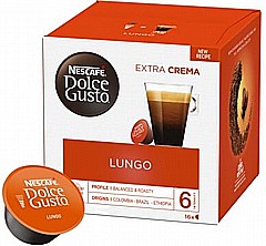 16 קפסולות מקורי דולצה גוסטו Dolce Gusto Nescafé Lungo חוזק 6 16 קפסולות מקורי דולצה גוסטו Dolce Gusto Nescafé Lungo חוזק 6