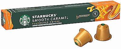 10 קפסולות קפה Starbucks אלומיניום תואמות נספרסו קרמל קלייה בהירה חוזק 5