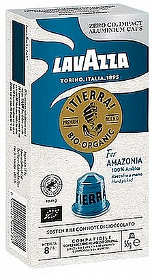 10 ������� ��������  ���� ������ lavazza Tierra for Amazonia 100% arabica ���� 8 �� ���
