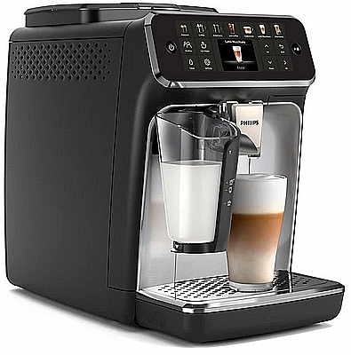מכונת קפה אוטומטיות Philips 4400 LatteGo - EP4446/70 צבע שחור כרום 12 סוגי משקאות
