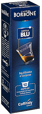 10 ������� ����� Caffitaly ����� ������ CAFFE Borbone miscela Blu ���� 8.5