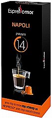 10 קפסולות Espressomor NAPLI למכונת נספרסו חוזק 14 10 קפסולות Espressomor NAPLI למכונת נספרסו חוזק 14