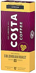 10 קפסולות אלומניום תואם נספרסו Costa Coffee Colombian Roast Espresso חוזק 5 10 קפסולות אלומניום תואם נספרסו Costa Coffee Colombian Roast Espresso חוזק 5