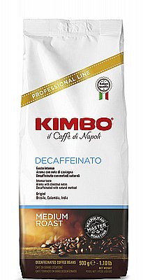 500 גרם פולי קפה נטול קפאין Kimbo Espresso Coffee decaffeinated