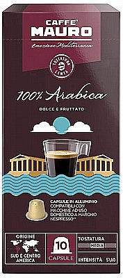 10 ������� ���������  ������ ������ ���� 5 Caffe Mauro 100% Arabica