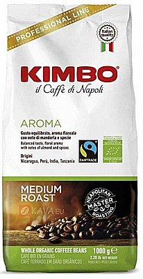 1 ק,ג פולי קפה Kimbo Aroma Bio Organic חזוק 10/13