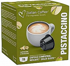 16 קפסולות איטלקיות תואמות דולצה גוסטו Italian Coffee Dolce Gusto Pistachio Cappuccino 16 קפסולות איטלקיות תואמות דולצה גוסטו Italian Coffee Dolce Gusto Pistachio Cappuccino