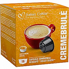 16 קפסולות איטלקיות תואמות דולצה גוסטו Italian Coffee Dolce Gusto Creme brulee 16 קפסולות איטלקיות תואמות דולצה גוסטו Italian Coffee Dolce Gusto Creme brulee