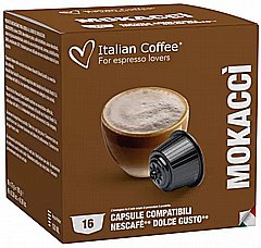 16 קפסולות איטלקיות תואמות דולצה גוסטו Italian Coffee Dolce Gusto Mokaccino 16 קפסולות איטלקיות תואמות דולצה גוסטו Italian Coffee Dolce Gusto Mokaccino