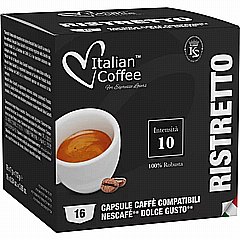 16 קפסולות איטלקיות תואמות דולצה גוסטו Italian Coffee Dolce Gusto Ristretto חוזק 10 16 קפסולות איטלקיות תואמות דולצה גוסטו Italian Coffee Dolce Gusto Ristretto חוזק 10