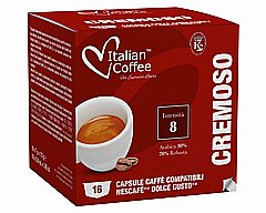 16 קפסולות איטלקיות תואמות דולצה גוסטו Italian Coffee Dolce Gusto cremoso חוזק 8 16 קפסולות איטלקיות תואמות דולצה גוסטו Italian Coffee Dolce Gusto cremoso חוזק 8