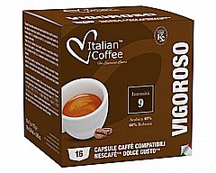 16 קפסולות איטלקיות תואמות דולצה גוסטו Italian Coffee Dolce Gusto vigoroso חוזק 8 16 קפסולות איטלקיות תואמות דולצה גוסטו Italian Coffee Dolce Gusto vigoroso חוזק 8