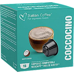 16 קפסולות איטלקיות תואמות דולצה גוסטו Italian Coffee Cococcino 16 קפסולות איטלקיות תואמות דולצה גוסטו Italian Coffee Cococcino