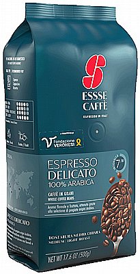 500 גרם פולי קפה essse caffe Espresso Delicato 100% Arabica חוזק 7