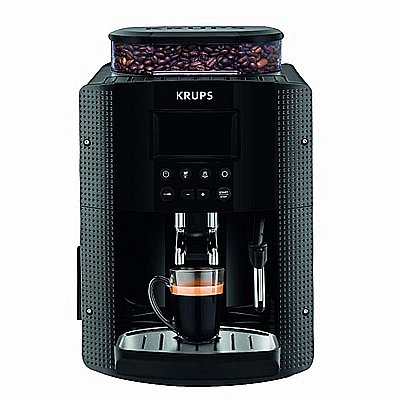 מכונת קפה אוטומטית לשימוש עם פולי קפה 1450W דגם Krups Essential EA815070 - צבע שחור - תוצרת צרפת