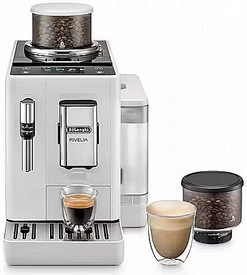 מכונת קפה אוטומטית DELONGHI RIVELIA EXAM 440.35W צבע לבן (הקצפה סיטימר)