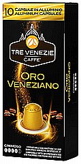 10 קפסולות אלומיניום תואם נספרסו Tre Venezie Caffe Oro Veneziano חוזק 4/5 10 קפסולות אלומיניום תואם נספרסו Tre Venezie Caffe Oro Veneziano חוזק 4/5