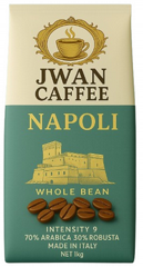 1 ק"ג פולי קפה Jwan Caffee Napoli 70% arabica חוזק 9 1 ק"ג פולי קפה Jwan Caffee Napoli 70% arabica חוזק 9