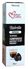 10 קפסולות תואמת קפיטלי תוצרת איטליה Italian Coffee Ristretto 10 קפסולות תואמת קפיטלי תוצרת איטליה Italian Coffee Ristretto