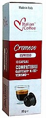10 קפסולות תואמת קפיטלי תוצרת איטליה Italian Coffee Cremoso 10 קפסולות תואמת קפיטלי תוצרת איטליה Italian Coffee Cremoso