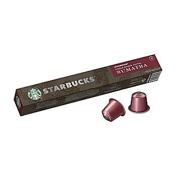 10 קפסולות קפה Starbucks אלומיניום תואמות נספרסו בטעם סומטרה
