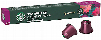 10 קפסולות קפה Starbucks אלומיניום תואמות נספרסו בטעם ורונה חוזק 10
