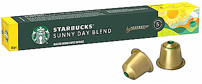 10 קפסולות קפה Starbucks אלומיניום תואמות נספרסו בטעם לונגו סני דיי חוזק 5