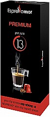 10 קפסולות Espressomor PREMIUM למכונת נספרסו חוזק 13 10 קפסולות Espressomor PREMIUM למכונת נספרסו חוזק 13