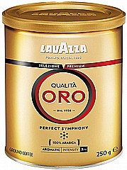 250 גרפ קפה טחון Lavazza Qualità Oro בפחית 250 גרפ קפה טחון Lavazza Qualità Oro בפחית